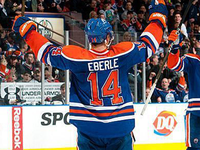 Jordan Eberle 2013-14 Upper Deck UD Series 1 Game Jersey GJJE Edmonton  Oilers S1