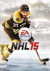 The cover that childhood dreams are made of: Box art for NHL 15 featuring cover star Patrice Bergeron, courtesy of EA Sports