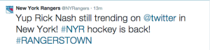 Twitter reacts to Nash's 2G, 1A performance (via @NYRangers)