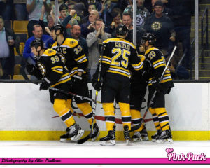 Beleskey and Bruins celebrate goal