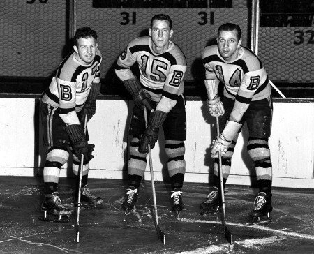 "Kraut Line" Bobby Bauer, Milt Schmidt, and Woody Dumart